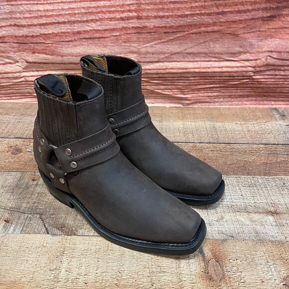 Men's Genuine Leather Biker Brown Ankle Boots Handmade in Mexico Half Boots - Picture 7 of 7